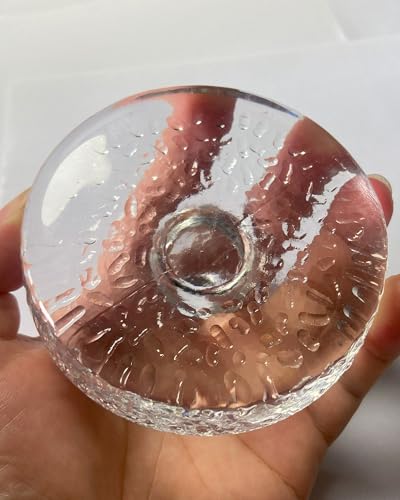 Fermentation Weights for Large Wide Mouth Gallon Mason Pickling Canning Jars (Over 3.5 Inches), Fermenting Weigh Easy Grip With Grooved Handles Wavy Grain Dot for Brewing Fermented Foods, Pack of 2 - color: Clear-3.5"-Pack of 2