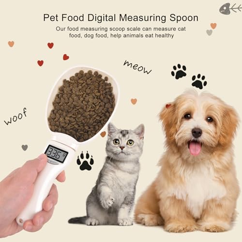 Digital Measuring Spoon, Weighing Food Measuring Scoop Scale, LCD Electronic Food Scale for Kitchen Gadget, Baking Cooking Coffee, Pet Dog Cat Food, High Precision Grams Measuring Cup, Mom Dad Gifts