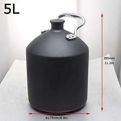5L Mini Stainless Steel Beer Keg,Beer Keg,Stainless Steel Beer Barrel with Seal Knob Cover for Home Kitchen Brewing Beer,for Camping Hiking Homebrewing Keep Beverage Fresh