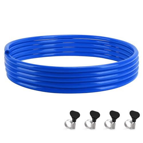 10FT Beer CO2 Line for 5/16" Barb Fitting, PVC Gas Tubing & 4 PCS Stainless Steel Clamps Food-grade Keg CO2 Line Hose-Gas Beer Dispense Home Brewing Carbonation - size: 10 Feet