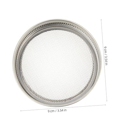 3Pcs Stainless Steel Sprouting Jar Lids Fine Mesh Strainer Lids for Canning Jars for Fresh Sprouts Wheatgrass Liquid Straining Compatible with Mouth
