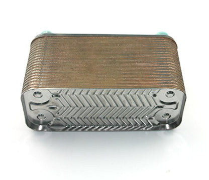 Brazed 40-Plate Heat Exchanger and Counterflow Chiller,40 Plates Copper Brazed Wort Chiller,Stainless Steel Beer Chiller, R 1/2" X RC 1/2" X Gas Type Fitting φ12.8