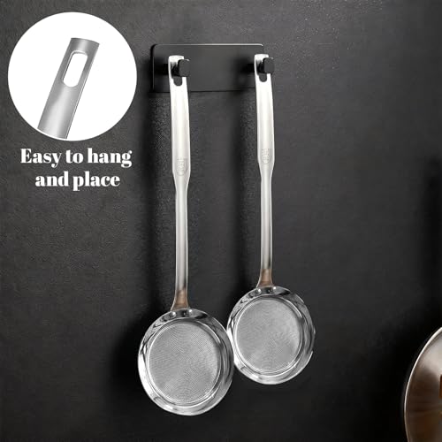 2 Pack Fat Skimmer Spoon Metal Strainer Fine Mesh Large small Stainless Steel Sieve Colander Soup Skimmer Kitchen Gadget for Oil Skimmers Spoon Filte Grease Foam Broth Oil Vegetable Quinoa Tea Juice