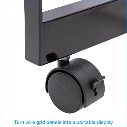 SSWBasics Black Grid Gondola Base with Casters (Use with existing 3” on Center Wire Grid Panels )