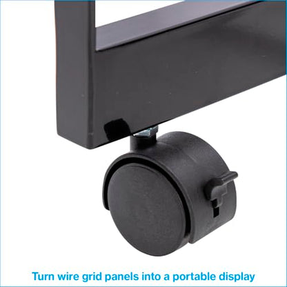 SSWBasics Black Grid Gondola Base with Casters (Use with existing 3” on Center Wire Grid Panels )