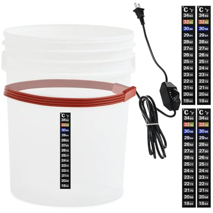Tellegloww Brew Fermentation Heating Belt Warming Belt with 5 Black Thermometer Strip for Fermenting, Brewing, Wine, Kombucha
