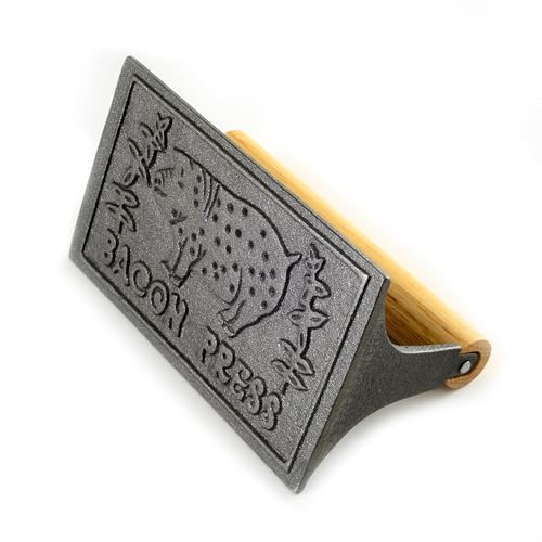 Norpro Cast Iron Bacon Press with Wood Handle