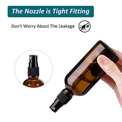 4 oz Amber Glass Spray Bottles for Essential Oils, Small Empty Fine Mist Spray Bottle,2 Pack with Funnel Dropper - style: 2 - Pack