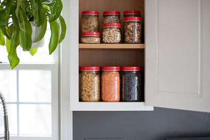 AllSpice Rust-Proof Narrow Mouth Aluminum Metal Mason Jar Lids Leak-Proof 12-Pack (Red Narrow) - color: Red, size: Narrow Mouth