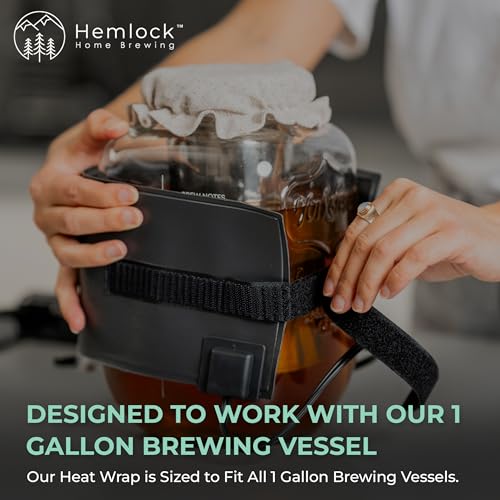 Hemlock Home Brewing Kombucha Heating Wrap - Fermentation Heater Mat Pad with Temperature Control