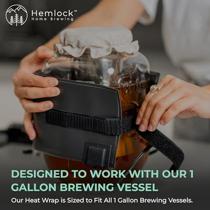 Hemlock Home Brewing Kombucha Heating Wrap - Fermentation Heater Mat Pad with Temperature Control