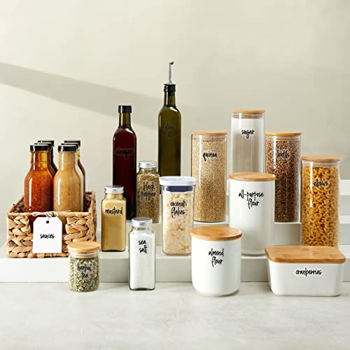Talented Kitchen Pantry Labels for Containers - 375 PC Clear Vinyl Black Script - Peel & Stick Food Container Labels & Kitchen Pantry Organization Stickers - color: Black Text on Clear Backing