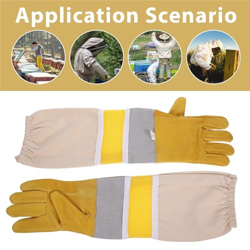Beekeeping Gloves Beekeeping Gloves Professional Anti Protection Full Length Sleeves Elastic Cuff Dexterity Flexibility Garden for Beekeepers Protected Supplies