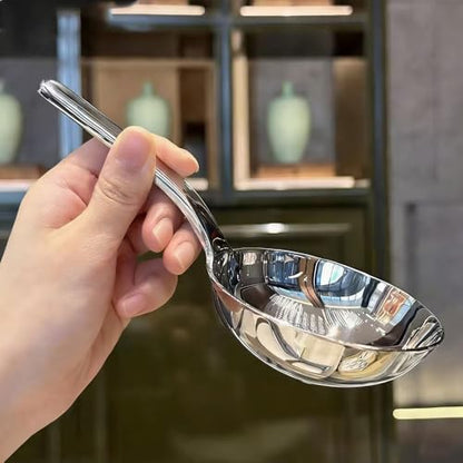 Heavy-Duty Ladle (Short Handle) Big Spoon 18/10 Stainless Steel Ladle for Serving, 7.1 inch, 1Pack (Silver)