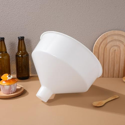 DOITOOL Large Plastic Funnel, 9.44 in Wide Mouth Kitchen Funnel, Large Food Grade Canning Funnels for Beer Oil Jam, Cooking Kitchen Accessories for Filling Bottles Bags