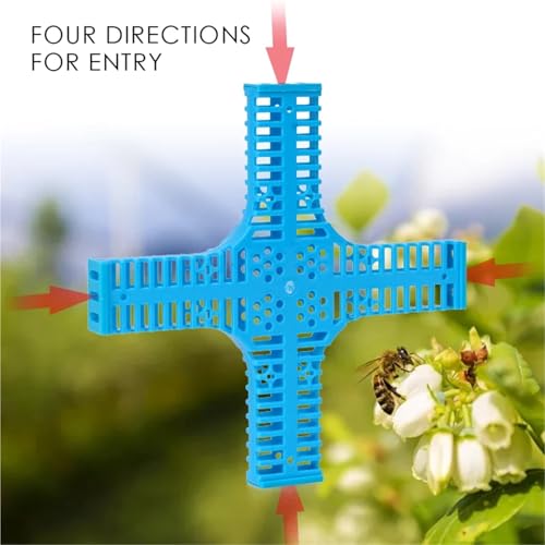 Queen Bee Cage 10Pcs Beekeeping Transport Cages Yellow Bees Queen Post Room Cage Plastic Cross King Prisoner Apiculture Tools for Beekeeping Supplies