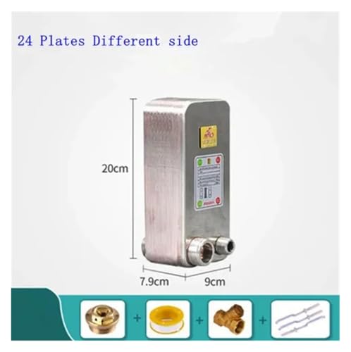 24/32/38 Plates Heat Exchanger Beer Wort Chiller Cooler 304 Stainless Steel 1/2 for Home Hot Water(24 Different Side) - size: 24 Different Side