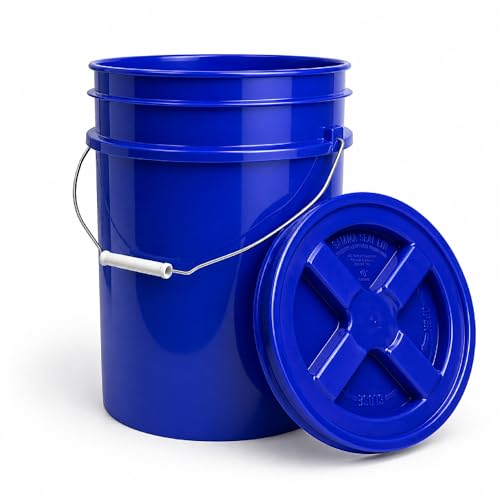 ePackageSupply 5 Gallon Bucket - Food Grade w/Lid BPA-Free, Blue/Blue, 3 | Airtight Gamma Seal Screw-On Lid, Heavy-Duty 90 Mil HDPE Plastic, Food Safe and Durable Container, Bulk Storage, Made in USA - color: Blue/Blue, size: 3 Packs