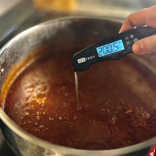 F1 Digital Meat Thermometer - Fast, Accurate, Waterproof - Great for Cooking, Grilling, Baking, Frying - color: Stealth Black