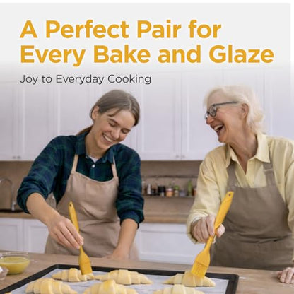 Kitchen Mama WaltzGrip Platinum Silicone Basting Pastry Brush, Yellow | Heat-Resistant, For Cooking, Baking, Grilling, Spreading Oil or Butter, Dishwasher-Safe