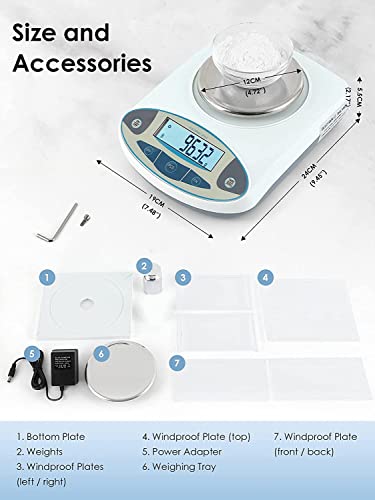 CGOLDENWALL Precision Lab Scale 3000g X 0.01g Digital Analytical Balance Laboratory Balance Jewelry Scale Scientific Scale 0.01g Accuracy 110V (3000g, 0.01g) - size: 3000g