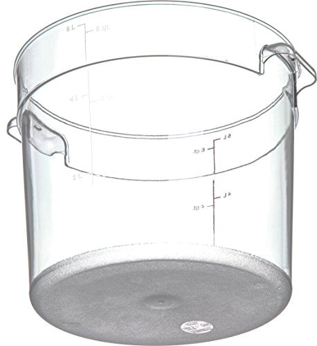 Carlisle FoodService Products Storplus Round Food Storage Container with Stackable Design for Catering, Buffets, Restaurants, Polycarbonate (Pc), 6 Quart, Clear
