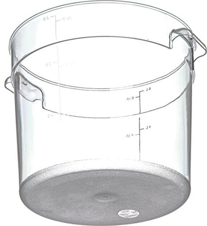 Carlisle FoodService Products Storplus Round Food Storage Container with Stackable Design for Catering, Buffets, Restaurants, Polycarbonate (Pc), 6 Quart, Clear