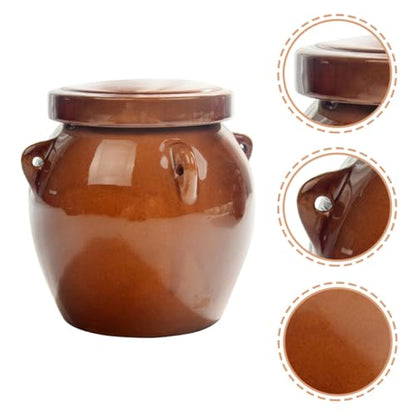 LIFKOME Ceramic Pickle Jar Large 1200g Food Storage Container with Airtight Seal Vintage Honey Crock Suitable for Kimchi Sauerkraut and Pickled Vegetables