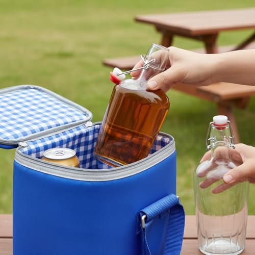 TOPZEA Set of 8 Swing Top Glass Flask, 8.5 Oz Clear Glass Hip Whiskey Flask Pocket Drinking Flasks with Airtight Stopper, Easy Cap Liquor Bottle for Spirits, Beer, 2nd Fermentation Brewing Bottle