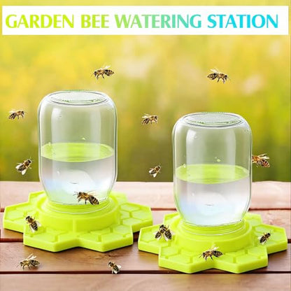 8 Pack Bee Feeder for Mason Jar Bee Watering Station Garden Silicone Sugar Water Feeder Beekeeping Drinking Equipment Tools with Mason Jars for Drinking Water(Yellow,Flower) - color: Yellow, style: Flower