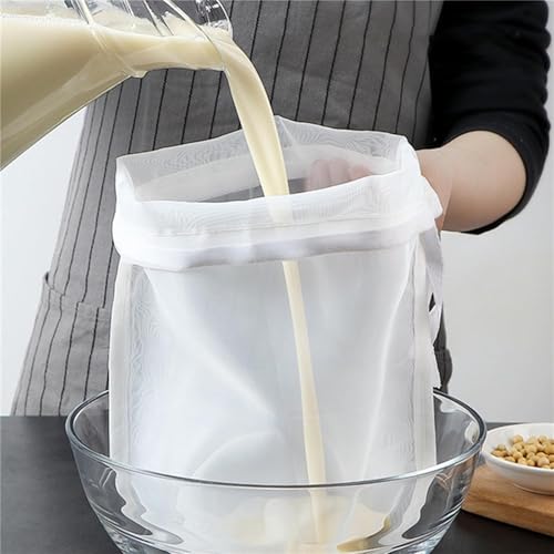 Reusable Fine Mesh Strainer Bag, Multi-Use Nylon Filter for Nut Milk Brewing & Juice Extraction, Food Grade Filtration Bag (6PCS) - size: 6PCS