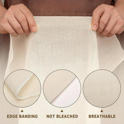 12 Pcs Cheesecloth, 20x20 Inch Organic Hemmed Cheese Cloth for Straining, Reusable Washable Unbleached Pure Cotton Cheesecloth for Cooking, Cheese Making, Baking, Juicing, Grade 100 (12 Pcs)