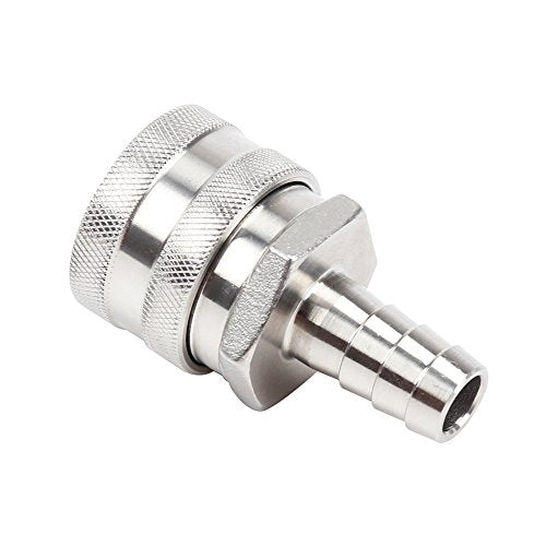 2 Pack 1/2" Barb Female Stainless Steel Quick Disconnect Home Brew Fitting Connector Homebrewing