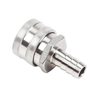 2 Pack 1/2" Barb Female Stainless Steel Quick Disconnect Home Brew Fitting Connector Homebrewing