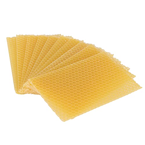 Beeswax Sheets, Natural Beehive Wax Frame Safe Non?Toxic Honey Comb Sheets with Beehive Wax Foundation for Furniture, Lipstick, Mouth Oil, Medicine Beeswax, Mahogany Crafts