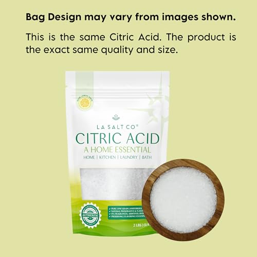 LA SALT CO Citric Acid 2 Pound Pouch, 100% Pure Food Grade, USP, Kosher, Non-GMO, Fragrance Free Fragrance Free - size: 32 Ounce (Pack of 1)