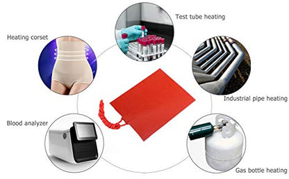 4PCS Silicone Heating Element, Icstation Heating Pad for Electronics 12V 25W Rubber Heater Constant Temperature 80X100mm/3.15X3.94 inch