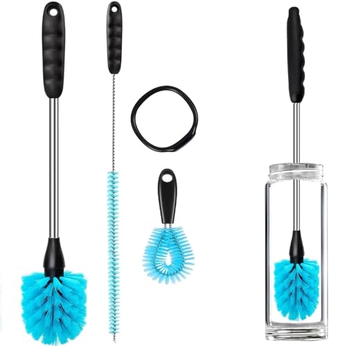 UNIFUN 3-in-1 Stainless Steel Cleaning Brush Set, Long Handle for Narrow Neck Bottles, Sport Bottles, Coffee Mugs, Tumblers, Flask - size: Longer Size