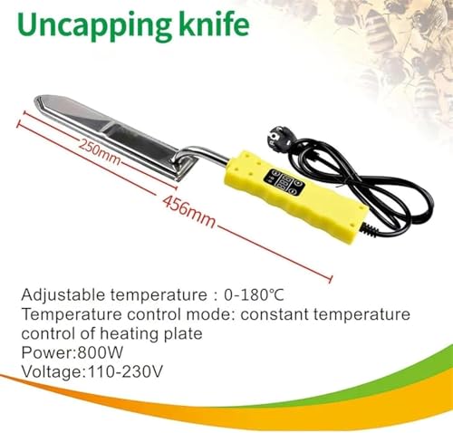 Stainless Steel Electric Honey Uncapping Knife for Beekeeping, Digital Display Wax Cutter Tool, Fast & Easy Honeycomb Cutting for Beekeeper Collection & Extraction