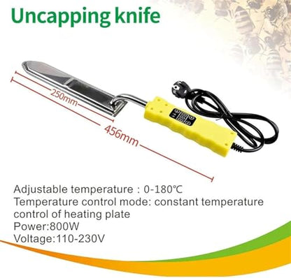 Stainless Steel Electric Honey Uncapping Knife for Beekeeping, Digital Display Wax Cutter Tool, Fast & Easy Honeycomb Cutting for Beekeeper Collection & Extraction