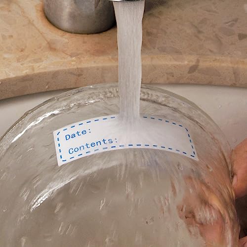 320Pcs Removable Freezer Labels, 1 x 3 in Food Labels to Write on Food Storage Stickers Date Label, Waterproof Oil Resistant Canning Jar Labels Freezer Paper Label, Clean Leaves No Residue, Blue & Red - color: Red & Blue