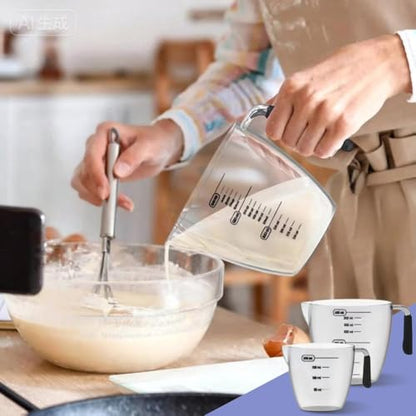 Measuring Cups,3 Pcs Plastic Measuring Cups(1, 2 & 4 Cup),Liquid Measuring Cups For Prepping, Baking and Cooking, Preheated Oven, Dishwasher, Freezer, and Microwave Safe - color: 3 Pcs Measuring Cups Set