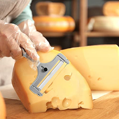 Boao Cheese Slicer with Wire Adjustable Thickness Cheese Cutter Handheld Stainless Steel for Soft Semi Thick Thin Hard Slicer for Kitchen Cooking Tools(Silver) - color: Silver