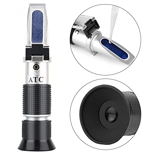 Brix Meter Refractometer, LEERCHUANG Triple Scale Honey Tester (Water Content: 12-27%, Brix: 58-92%, Be': 38-43), Handheld Brix Refractometer for Honey, Maple Syrup, Molasses & Bee Keeping - size: Brix: 58~92%