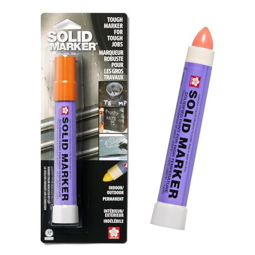 Sakura Solid Paint Markers - Permanent Marker Pens - Window, Wood & Glass Marker - Orange Paint - 1 Pack - color: Orange Paint