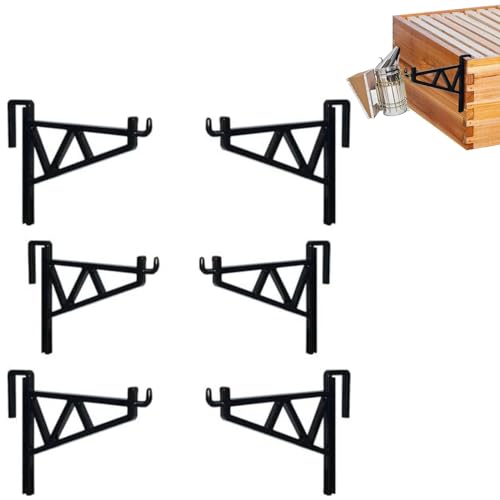 6Pcs Beehive Inspection Bracket,Beehive Frame Holder Frame Perch Beekeeping Bracket Rack for Beekeepers Bee Hive Stand Beehive Hanger Beekeeping Equipment Beekeeping Supplies Tool (Black)