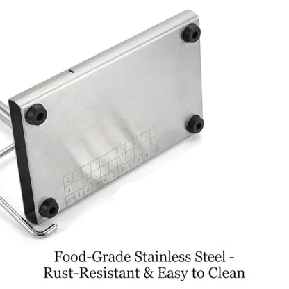 Versatile Stainless Steel Cheese Slicer with 6 Replacement Wires & Cutting Board Metal Cheese Cutter for Block Cheese Slices (Silver)