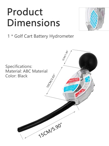 Watris Veiyi Rapid Battery Hydrometer Tester for Golf Cart Battery System | Inhalation, 6V 12V 24V, Deep Cycle Battery Tool, Fast Detection Tool