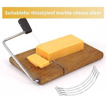 4 Pcs Cheese Slicer Wire Replacement For Marble Cheese Slicer Board,Cheese Cutter Wire for Block Cheeses Butter Cutting,Silver(Cheese cutting wire with frame) - color: silver138a