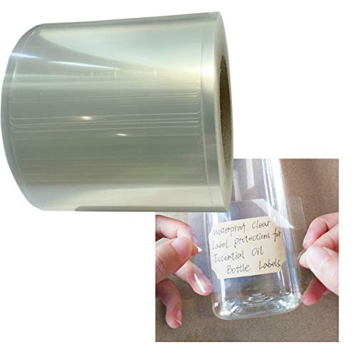 2.5x1.6 Inch Clear Waterproof Label Protectors for Essential Oil Bottle Labels and Food Jars Labels - 300 Barcode Label Protectors/Roll